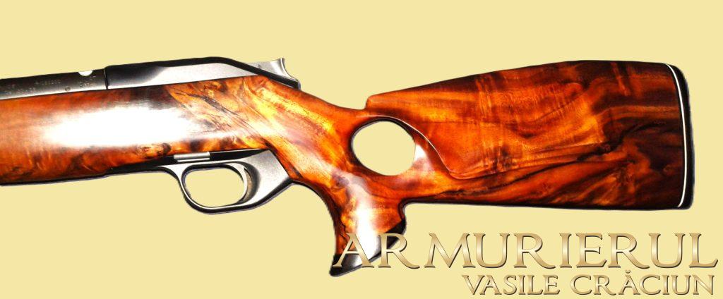 Pat arma Blaser R8 ,inlocuit patul compozit cu pat din lemn nuc clasa 10 lustruit in ulei +300 ore manufactura