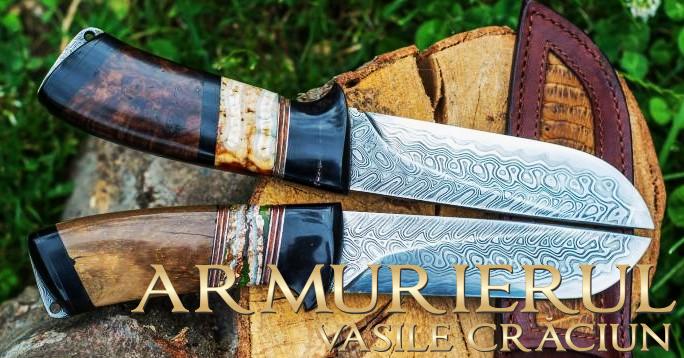 Cutite vanatoare manufacturate ,otel de la Damasteel .